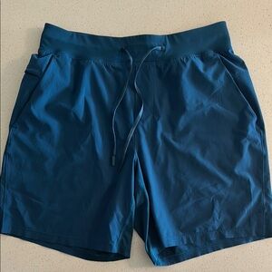 Men’s Lululemon License to Train Blue/Turquoise Athletic Shorts 7"